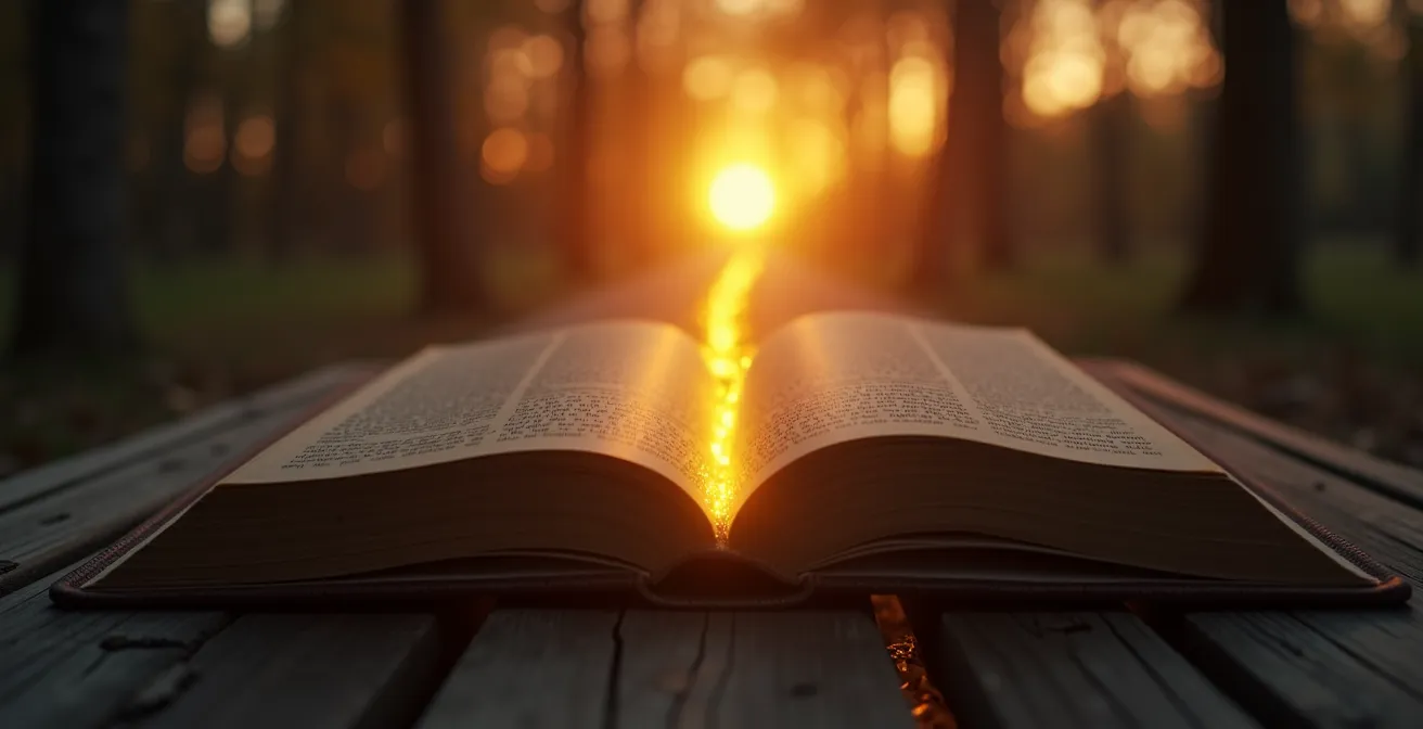 Symbolische Darstellung eines geöffneten Buches mit leuchtendem Pfad, der Lebensqualität symbolisiert