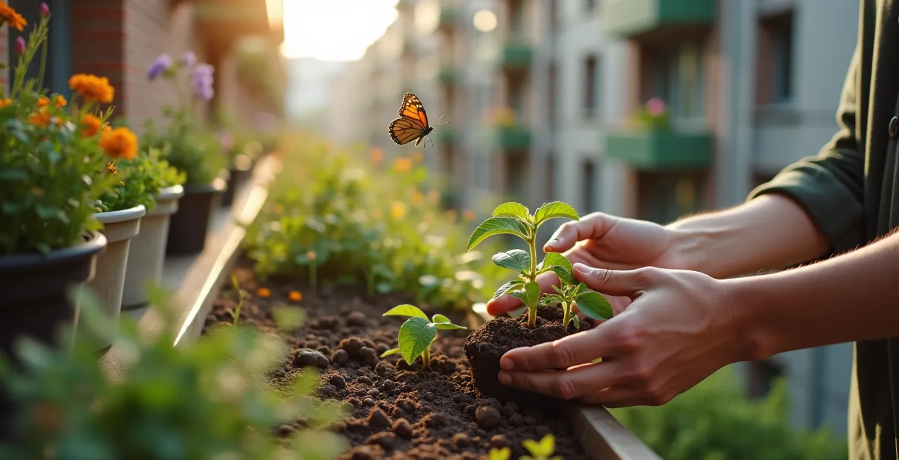 Vernetzte grüne Balkone und Gärten als urbanes Biotop-System