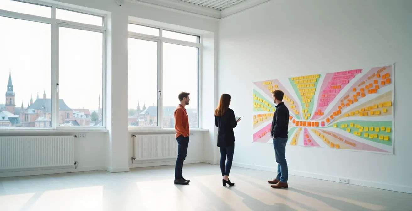 Customer Journey Mapping Workshop mit deutschen Geschäftsleuten und digitalen Touchpoints