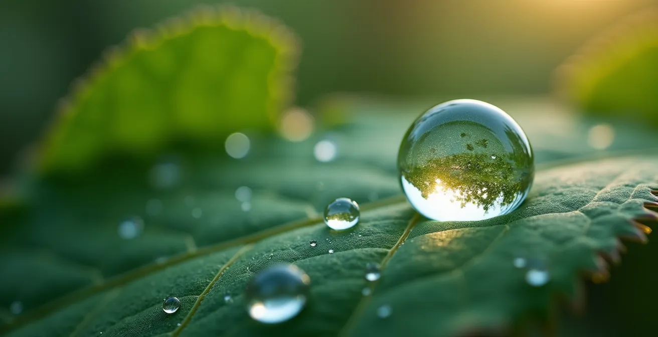 Makroaufnahme von Heilpflanzen und Mikroben als Grundlage für Medikamente